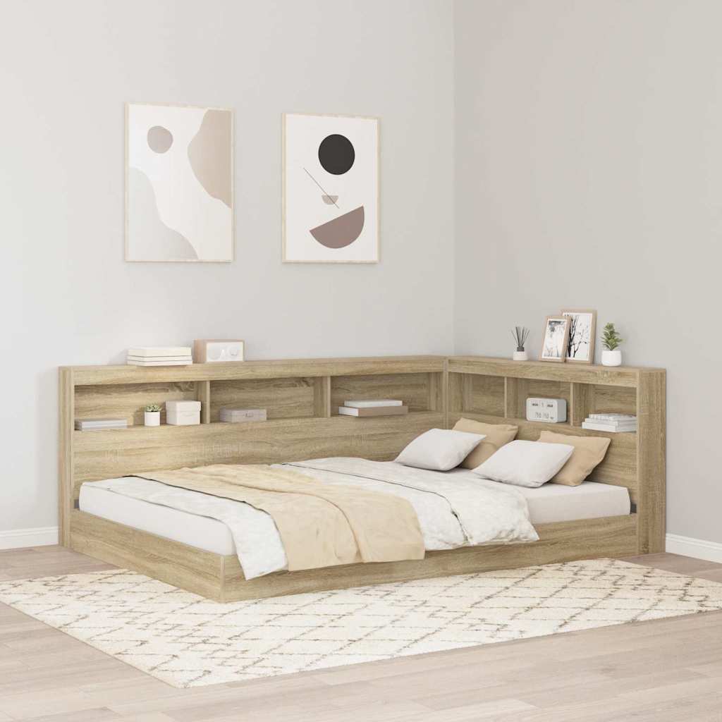 Lit Bibliothèque Chêne sonoma 140 x 200 cm Bois d'ingénierie - XIOS