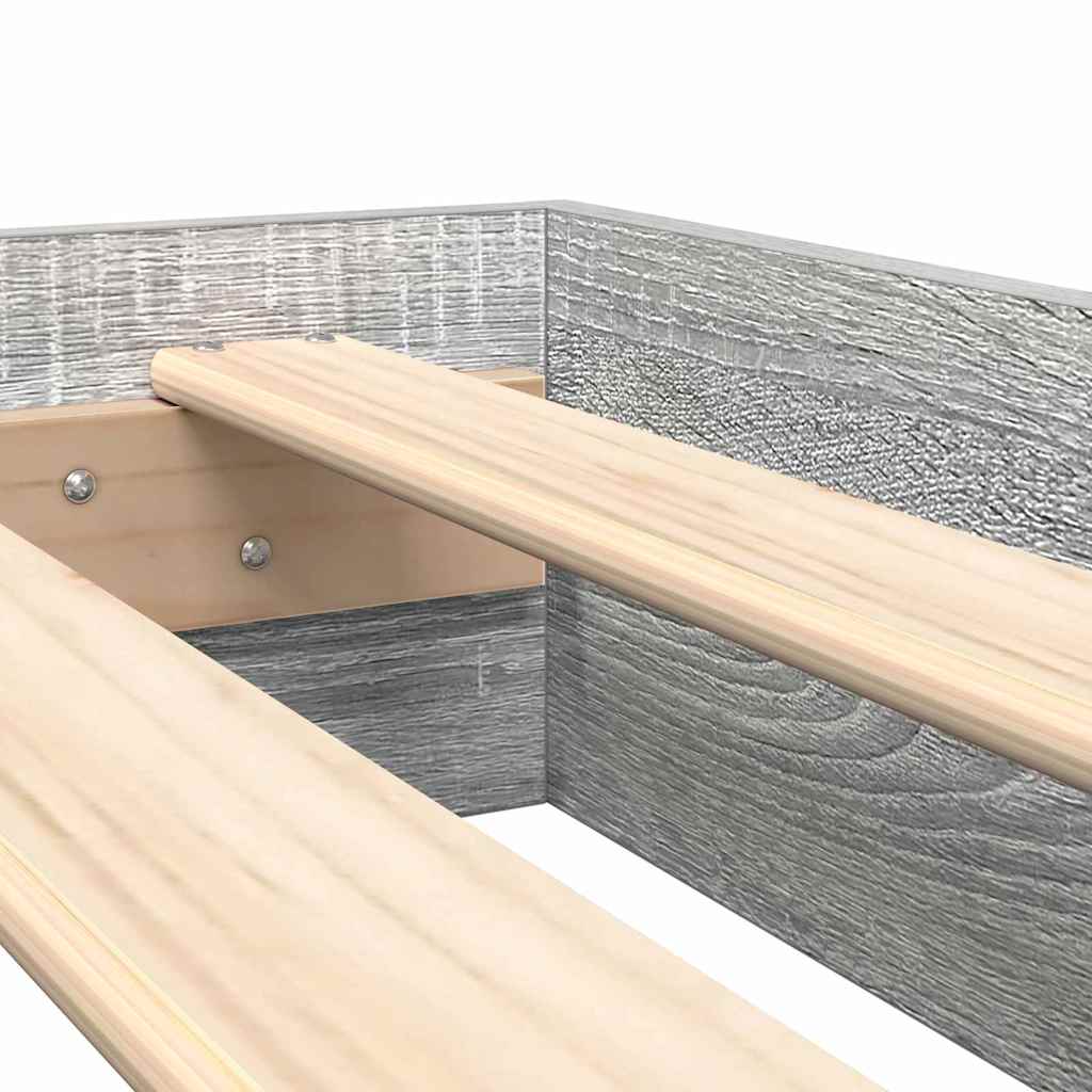 Lit Bibliothèque Sonoma gris 140 x 200 cm Bois d'ingénierie - XIOS