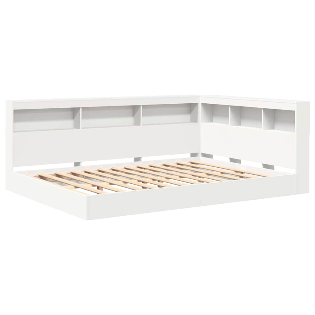 Lit Bibliothèque Blanc 160 x 200 cm Bois d'ingénierie - XIOS