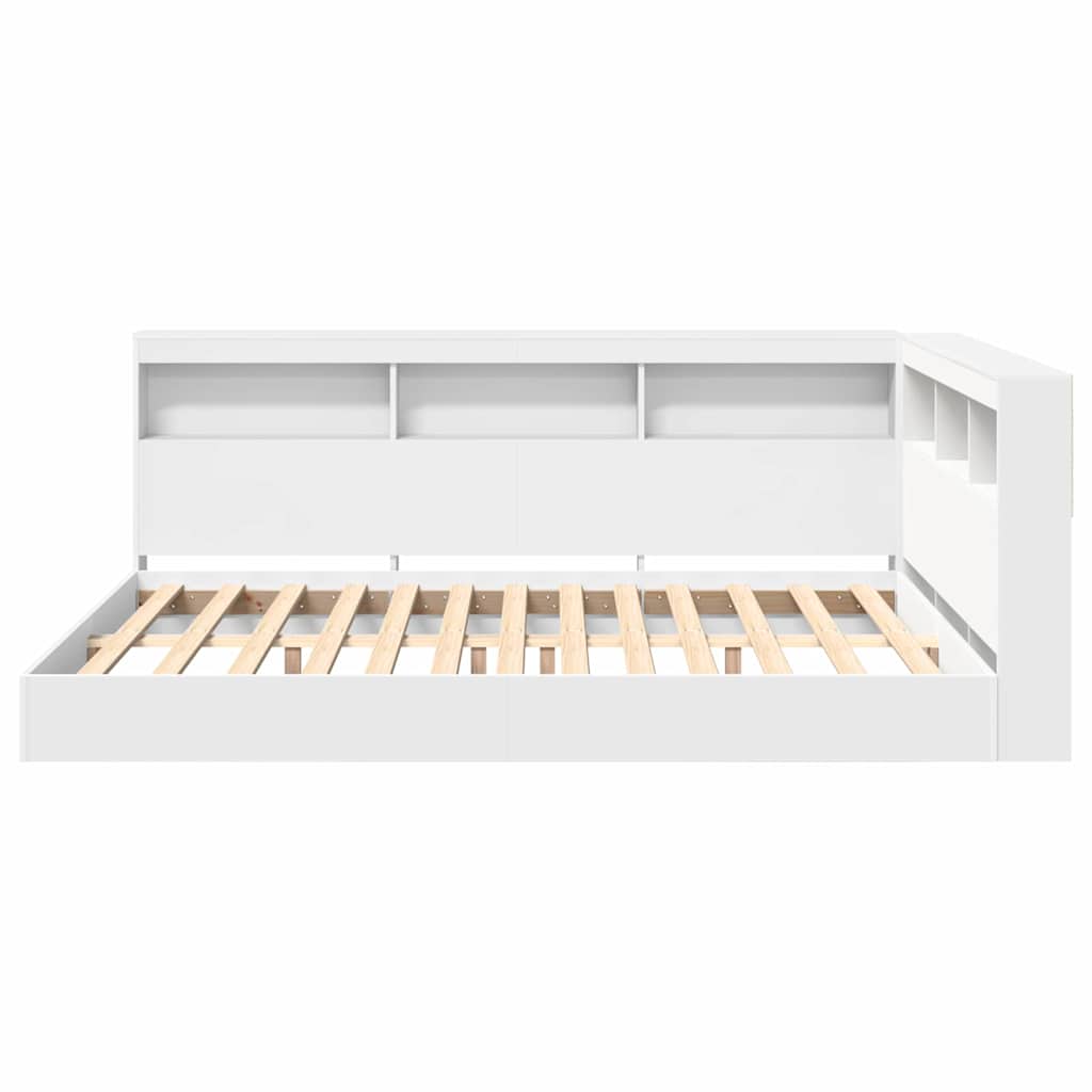Lit Bibliothèque Blanc 160 x 200 cm Bois d'ingénierie - XIOS