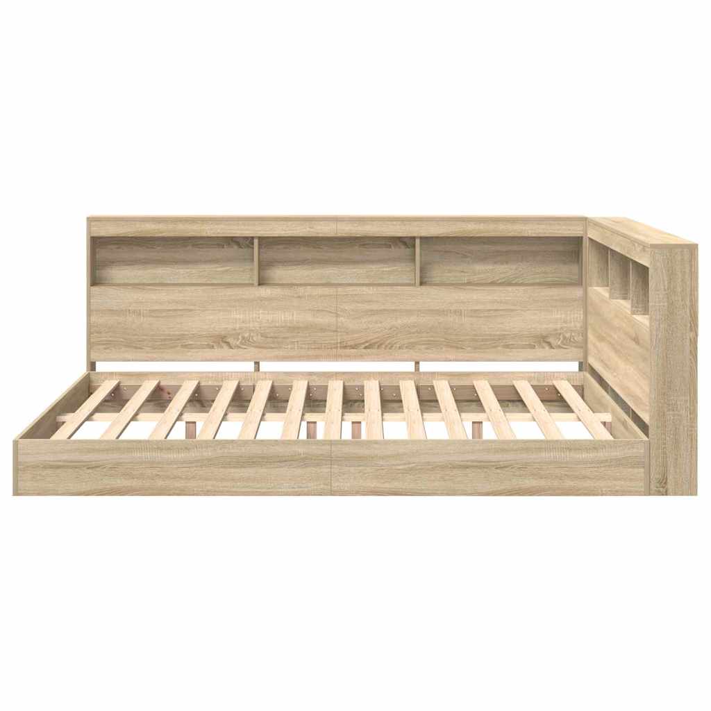 Lit Bibliothèque Chêne sonoma 160 x 200 cm Bois d'ingénierie