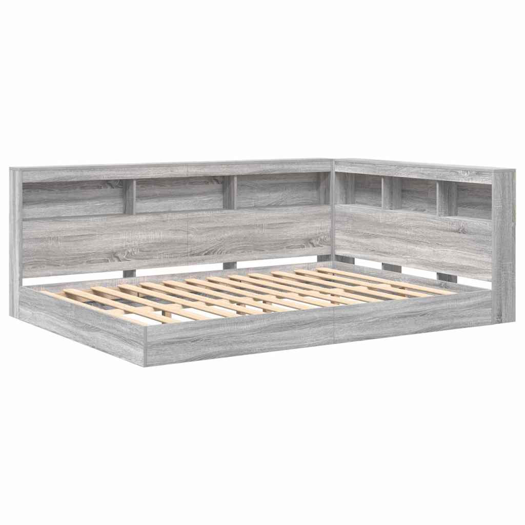 Lit Bibliothèque Sonoma gris 160 x 200 cm Bois d'ingénierie - XIOS