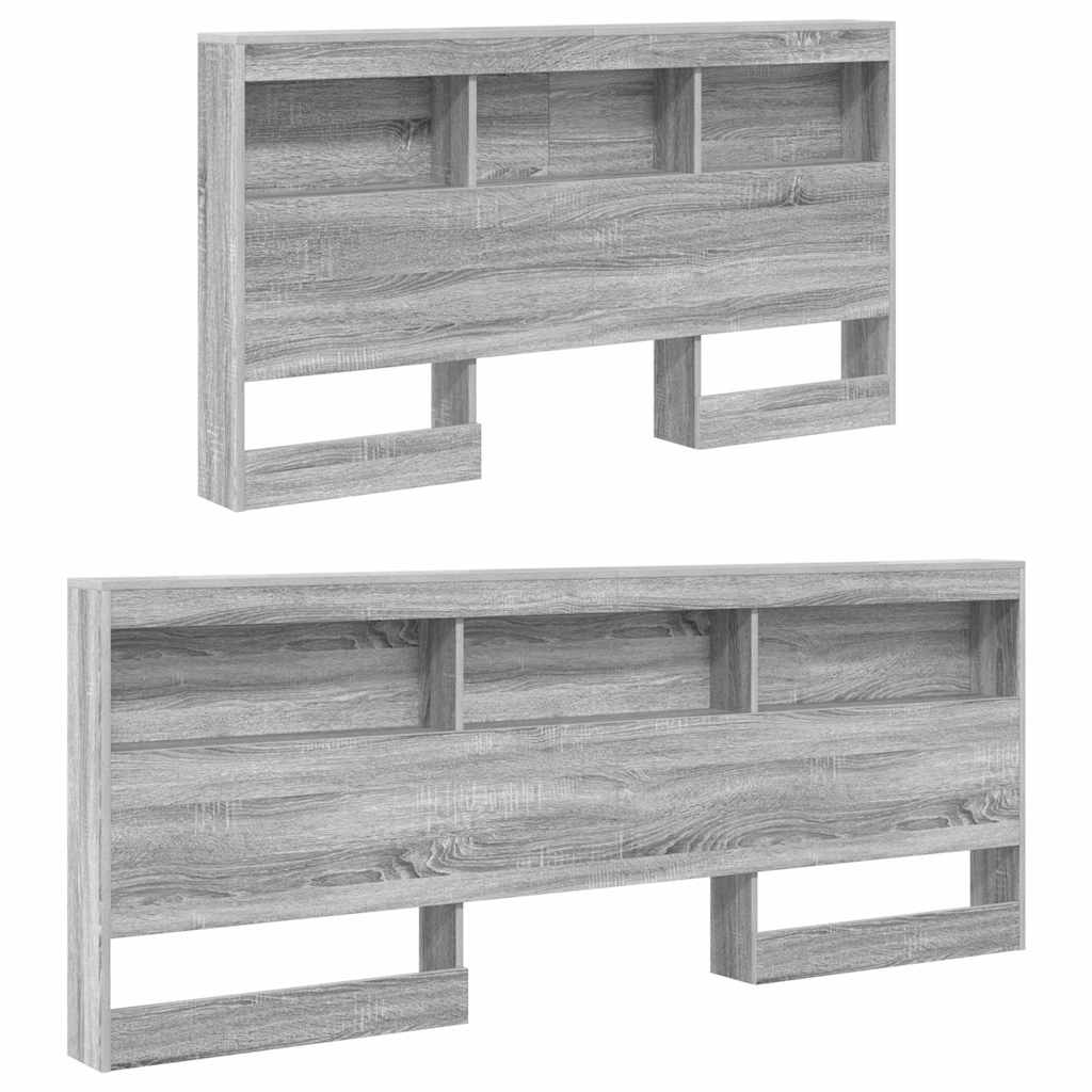 Lit Bibliothèque Sonoma gris 160 x 200 cm Bois d'ingénierie - XIOS