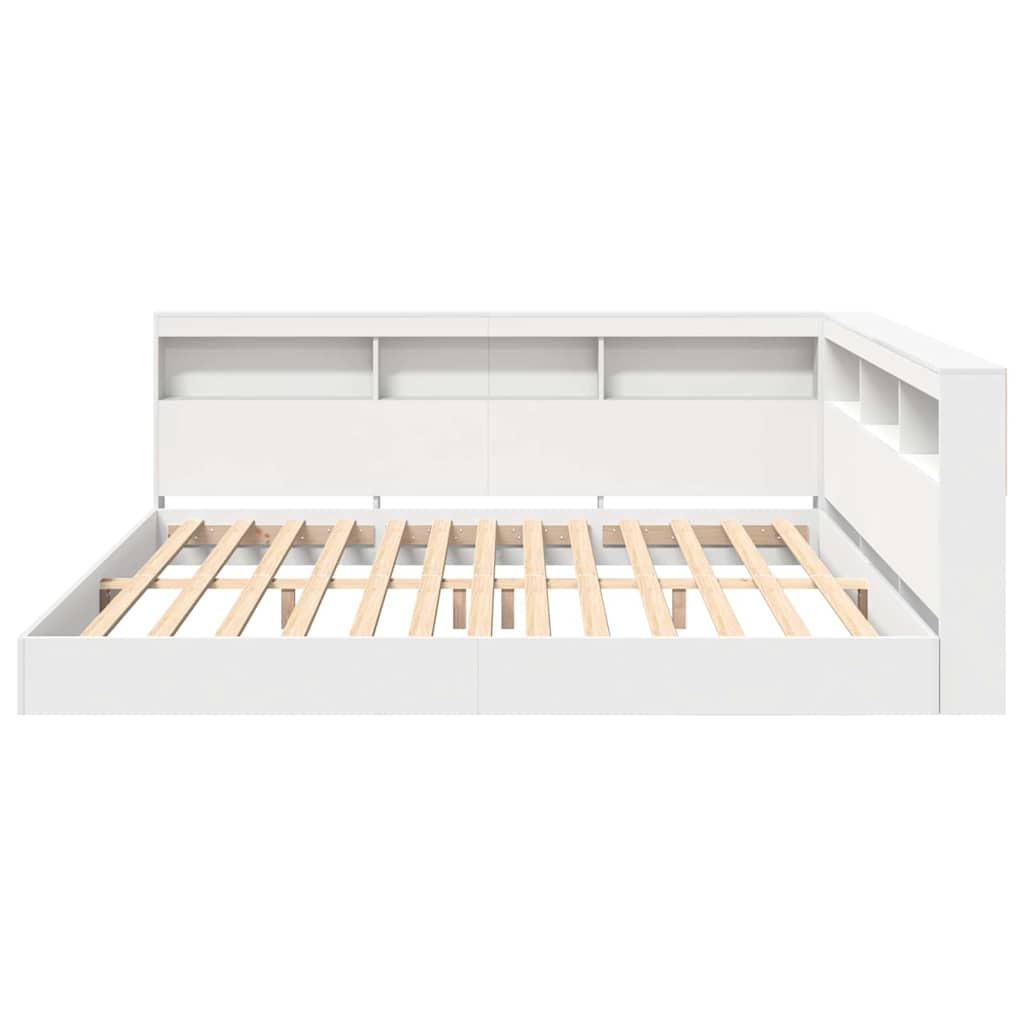 Lit Bibliothèque Blanc 180 x 200 cm Bois d'ingénierie - XIOS