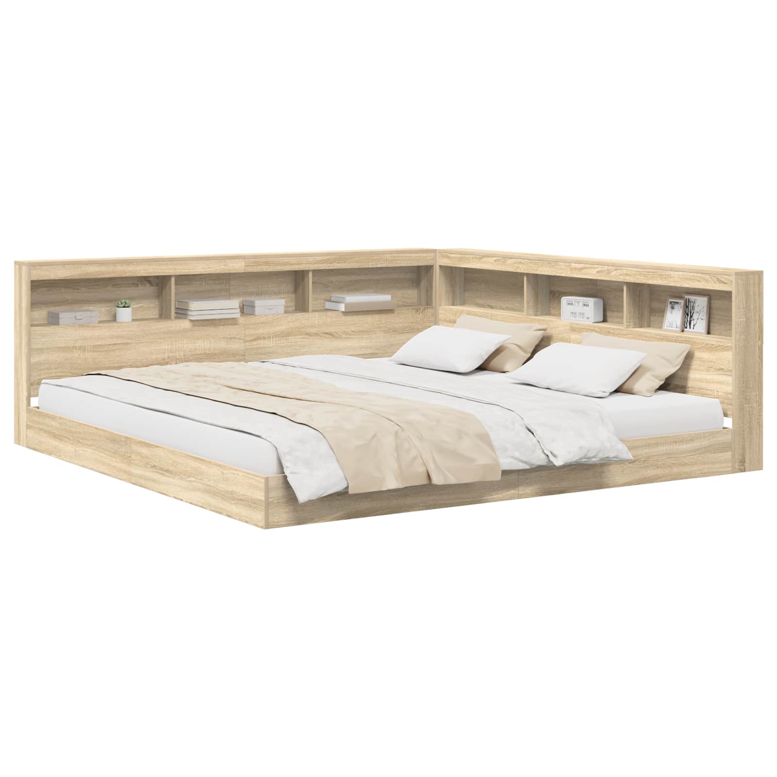 Lit Bibliothèque Chêne sonoma 180 x 200 cm Bois d'ingénierie - XIOS