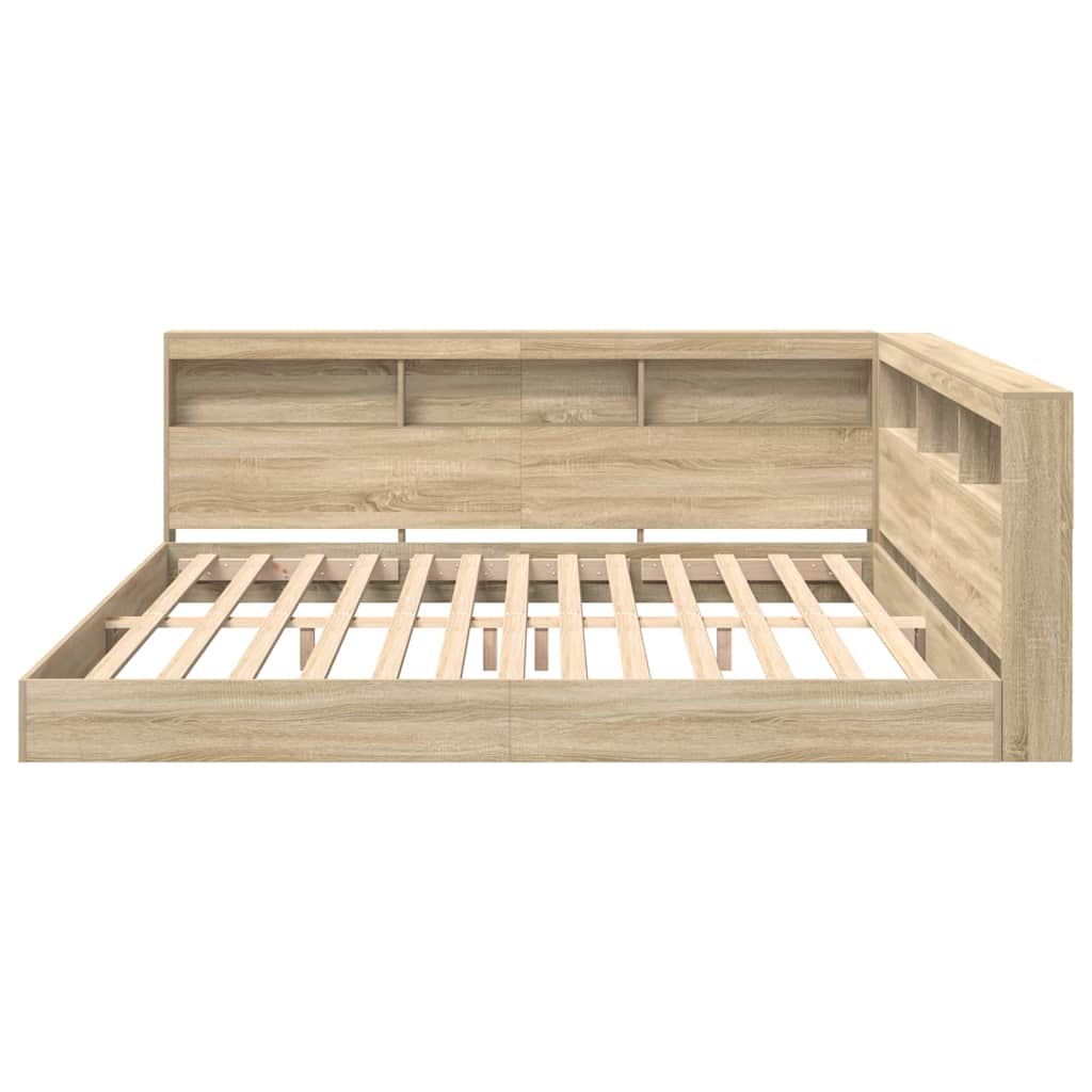 Lit Bibliothèque Chêne sonoma 180 x 200 cm Bois d'ingénierie - XIOS