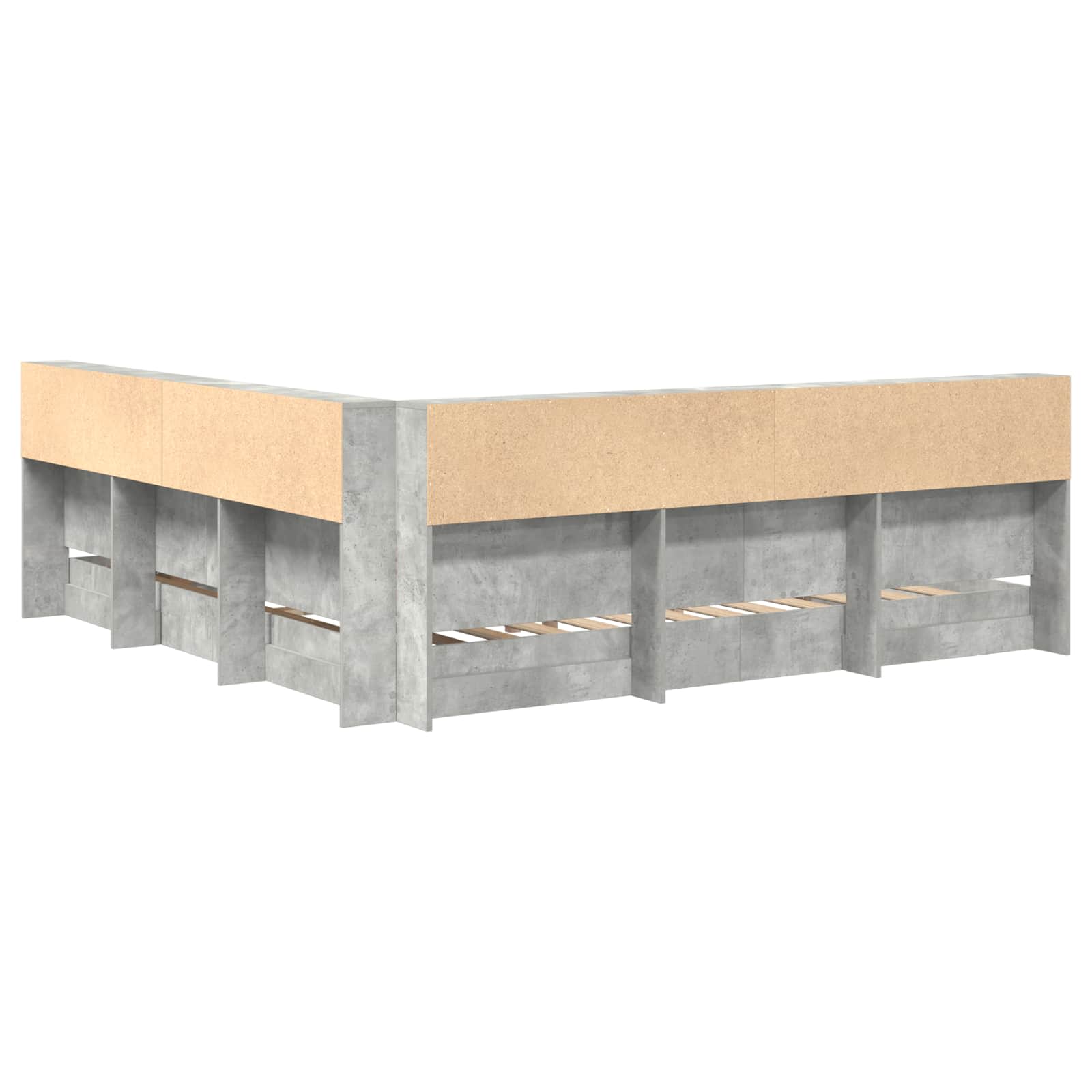 Lit Bibliothèque Gris béton 180 x 200 cm Bois d'ingénierie - XIOS