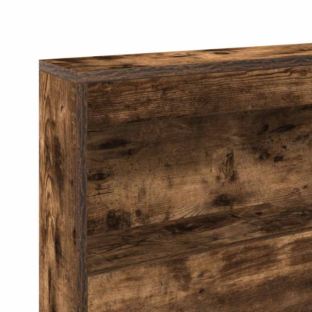 Lit Bibliothèque Chêne fumé 180 x 200 cm Bois d'ingénierie - XIOS