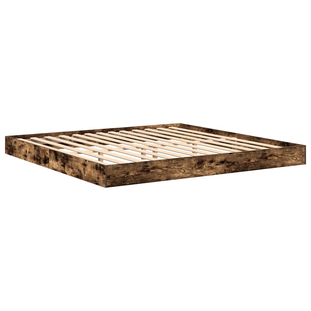 Lit Bibliothèque Chêne fumé 180 x 200 cm Bois d'ingénierie - XIOS