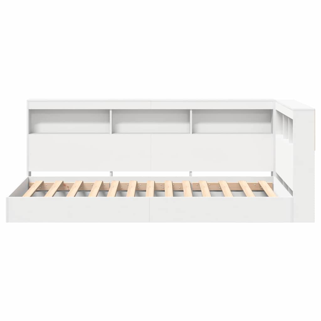 Lit Bibliothèque Blanc 90 x 190 cm Bois d'ingénierie - XIOS