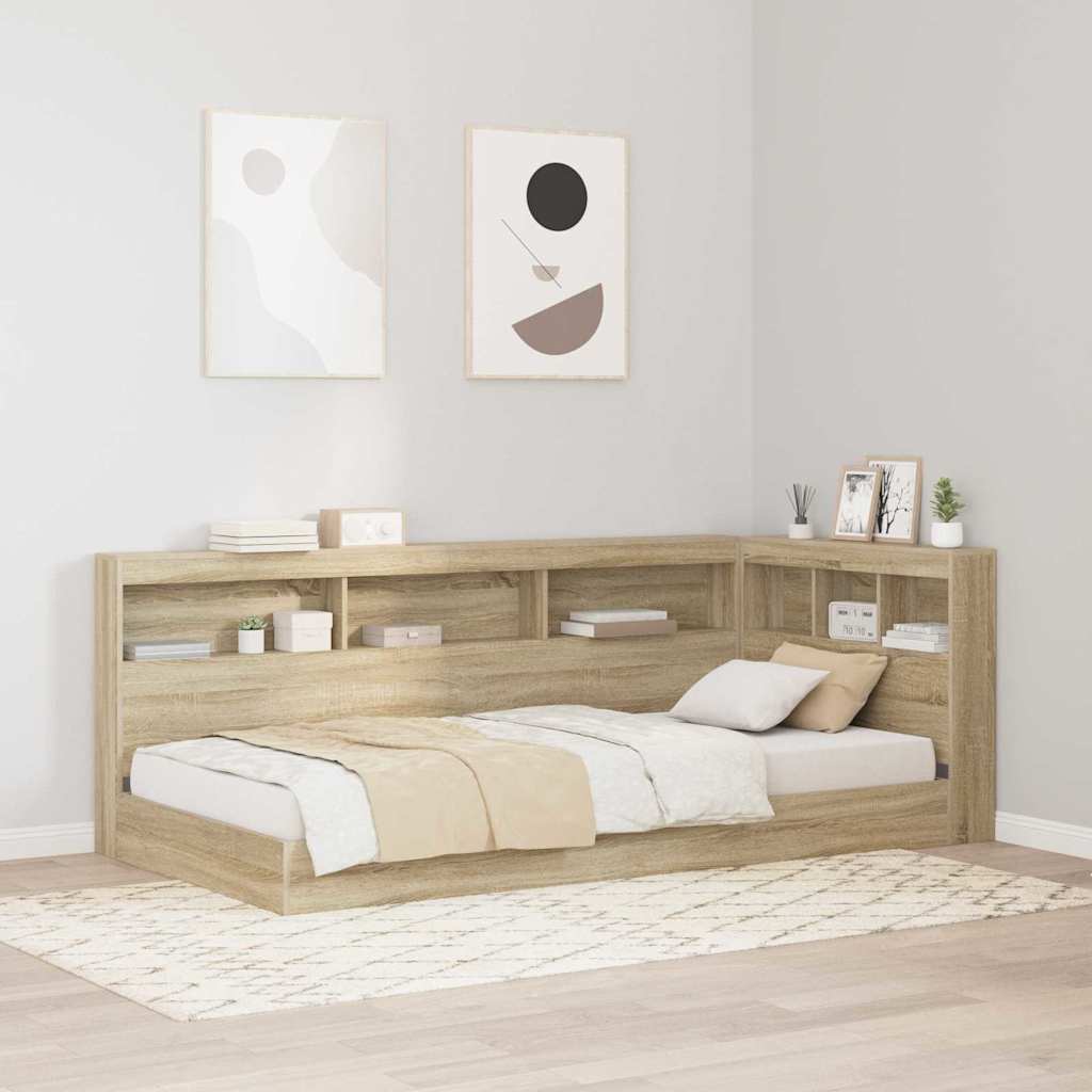 Lit Bibliothèque Chêne Sonoma 75 x 190 cm Bois d'ingénierie - XIOS