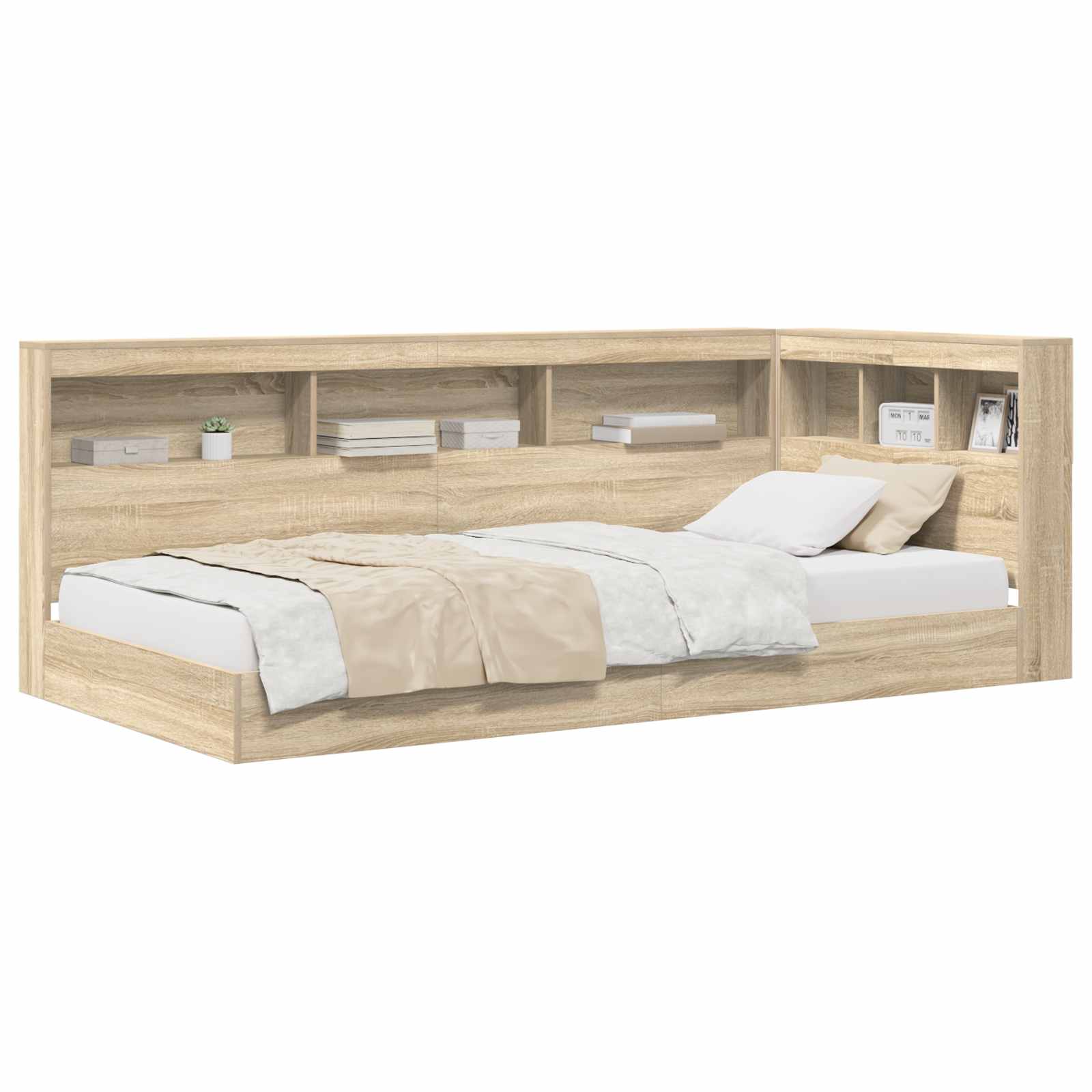 Lit Bibliothèque Chêne Sonoma 75 x 190 cm Bois d'ingénierie - XIOS