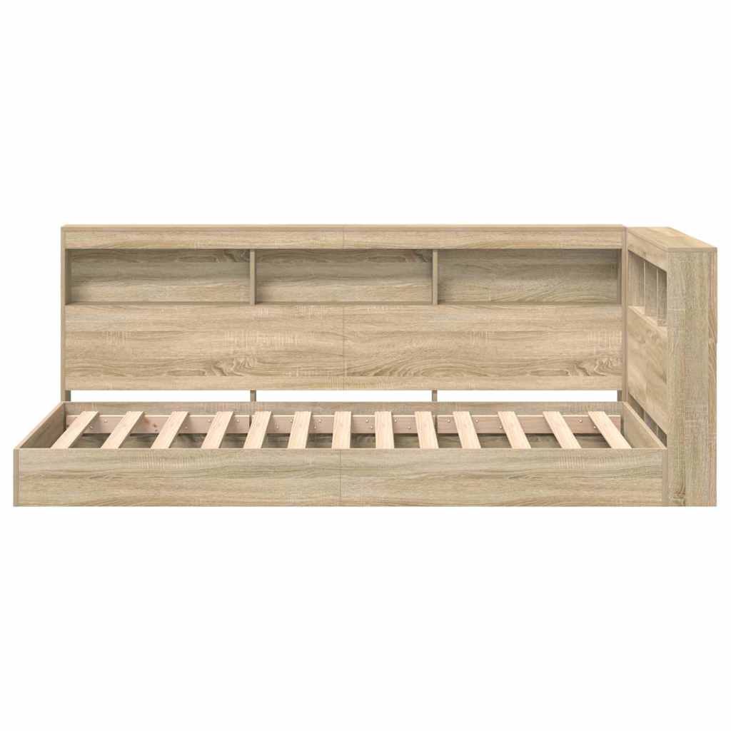 Lit Bibliothèque Chêne Sonoma 75 x 190 cm Bois d'ingénierie - XIOS