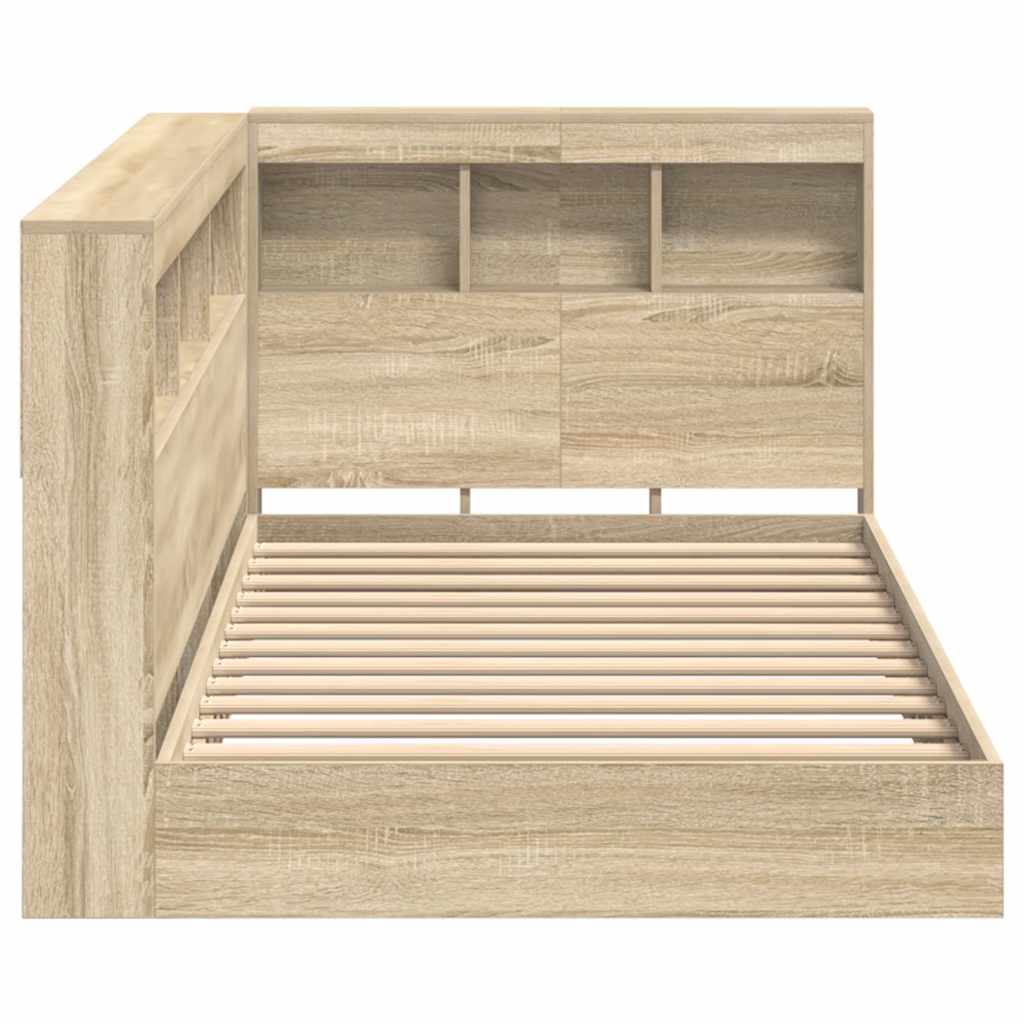 Lit Bibliothèque Chêne Sonoma 75 x 190 cm Bois d'ingénierie - XIOS