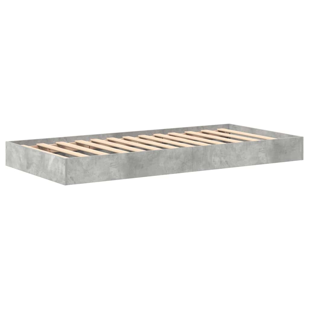 Lit Bibliothèque Gris béton 75 x 190 cm Bois d'ingénierie - XIOS
