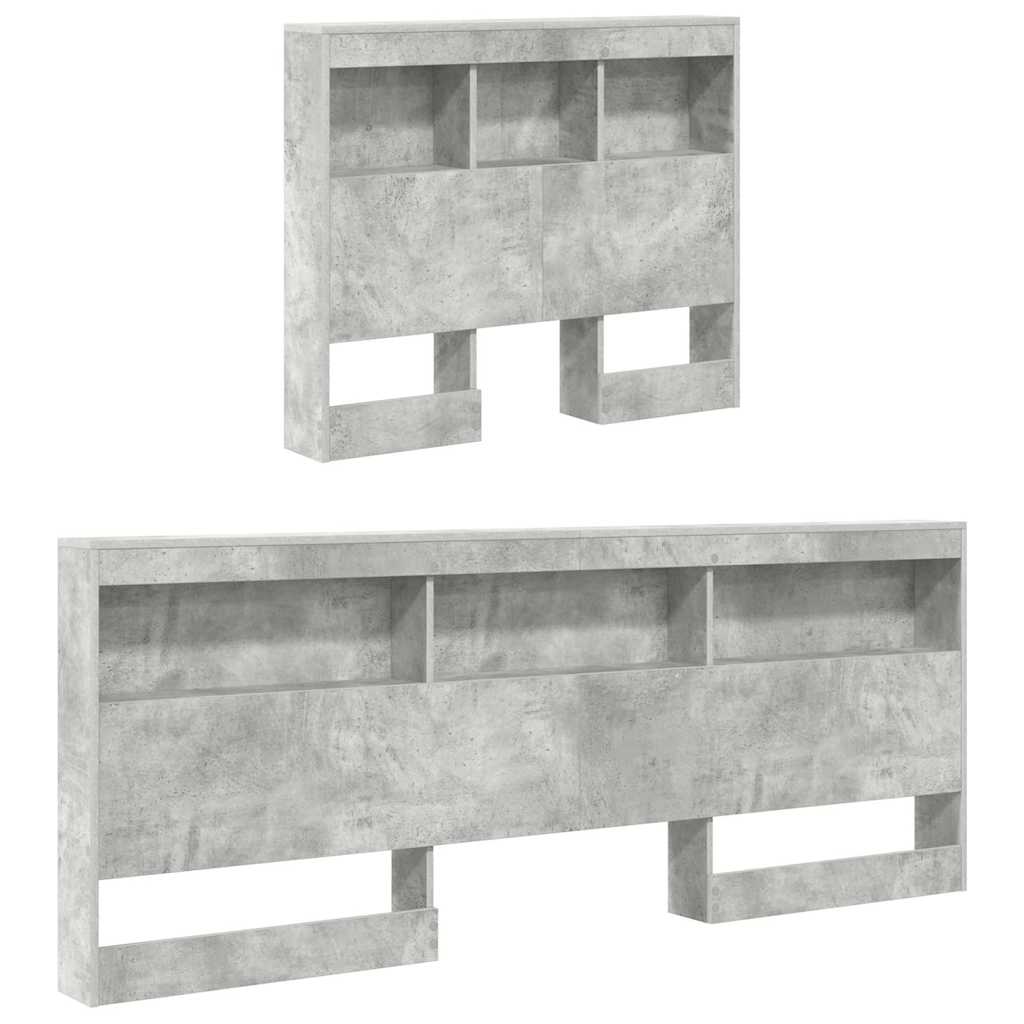 Lit Bibliothèque Gris béton 75 x 190 cm Bois d'ingénierie - XIOS