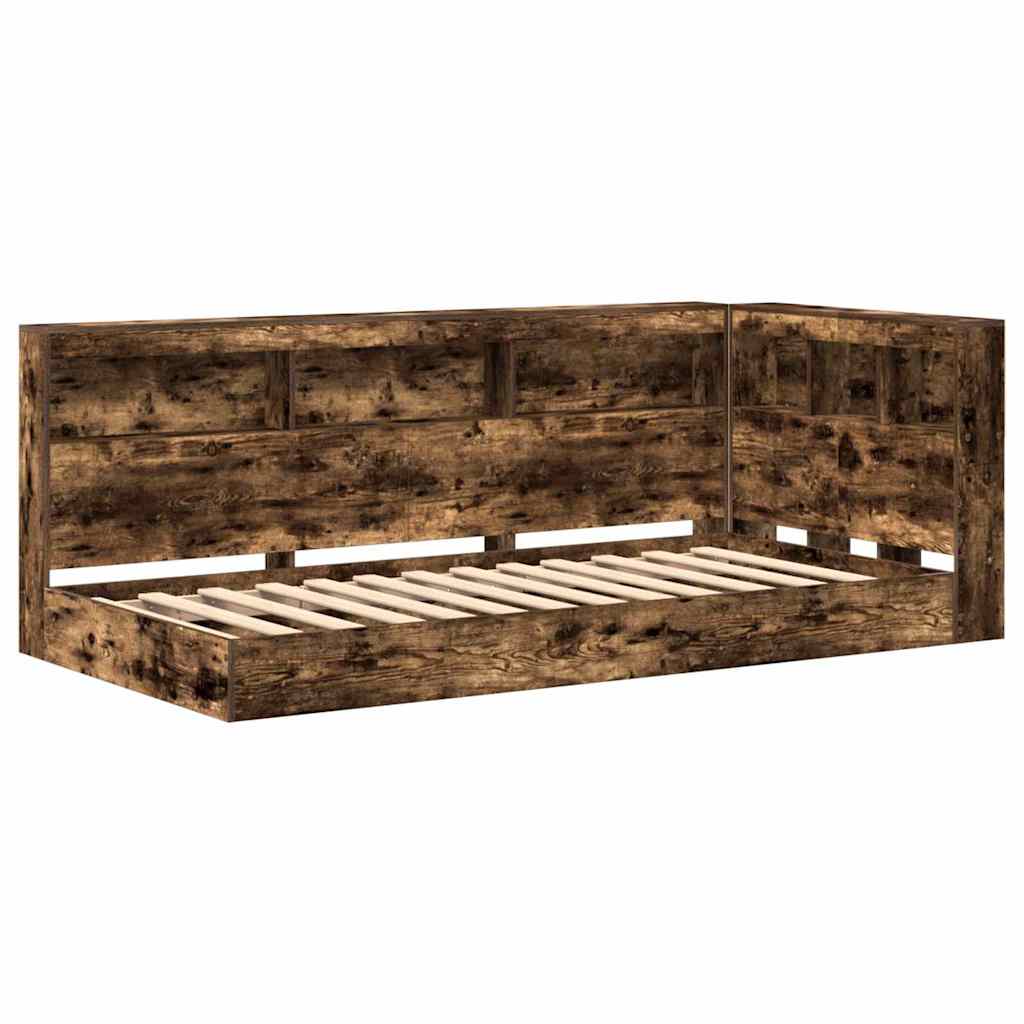 Lit Bibliothèque Chêne fumé 75 x 190 cm Bois d'ingénierie - XIOS