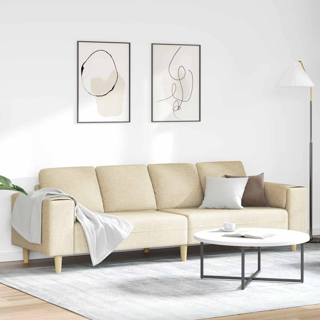 Canapé de salon Crème 250 x 77 x 76 cm Polyester - XIOS