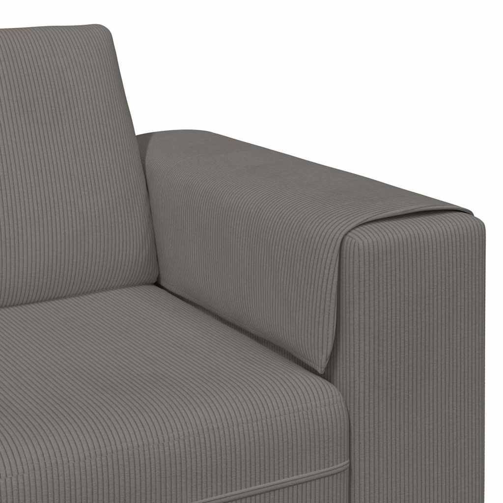 Canapé Gris clair 250 x 77 x 76 cm Tissu en velours côtelé - XIOS