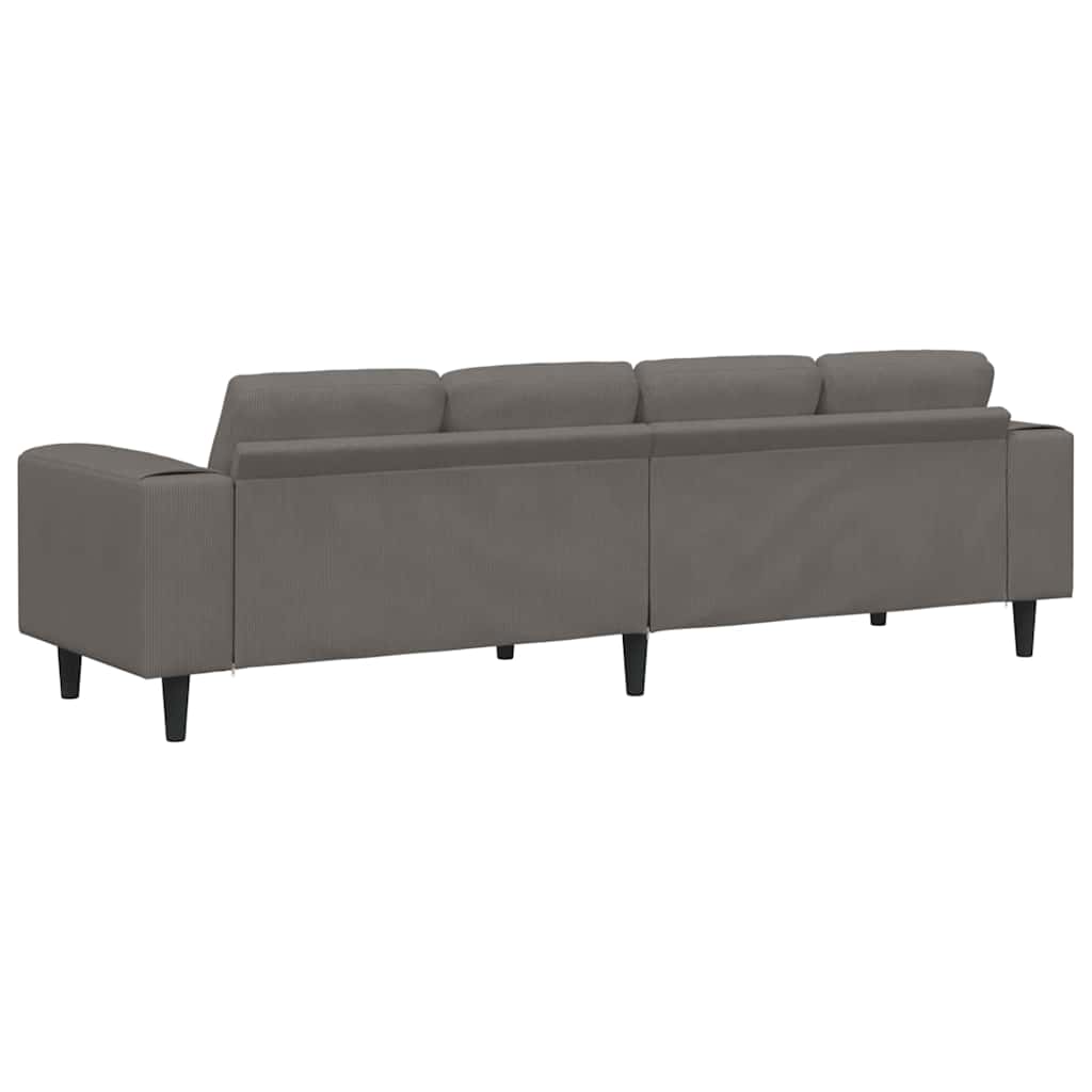 Canapé Gris clair 250 x 77 x 76 cm Tissu en velours côtelé - XIOS