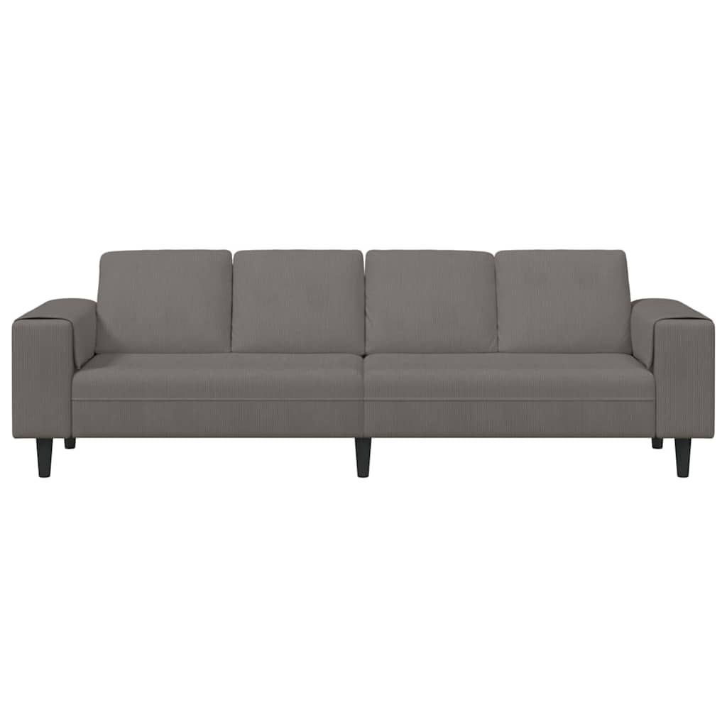 Sofa en tissu avec coussin Gris clair 208 cm Tissu en velours côtelé - XIOS