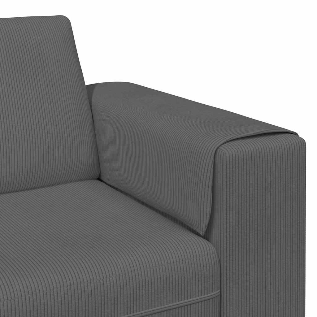 Canapé Gris foncé 250 x 77 x 76 cm Tissu en velours côtelé - XIOS