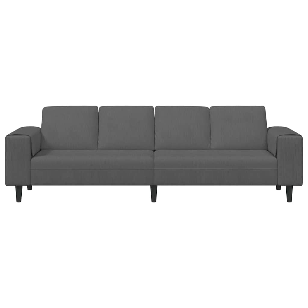 Canapé Gris foncé 250 x 77 x 76 cm Tissu en velours côtelé - XIOS