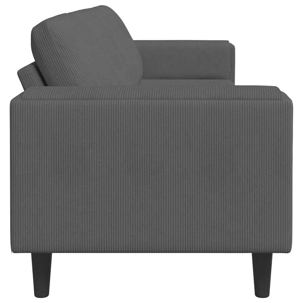 Canapé Gris foncé 250 x 77 x 76 cm Tissu en velours côtelé - XIOS