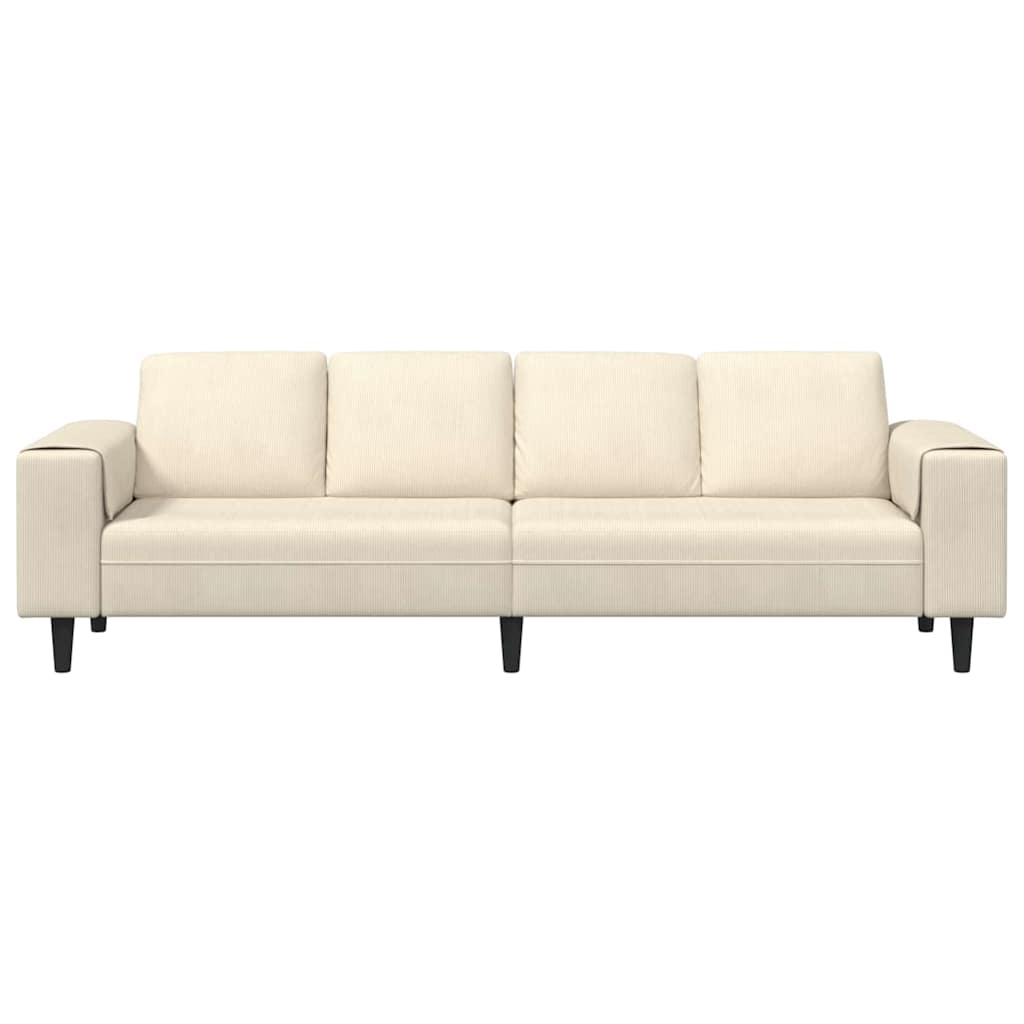 Sofa en tissu avec coussin Crème 208 cm Tissu en velours côtelé - XIOS