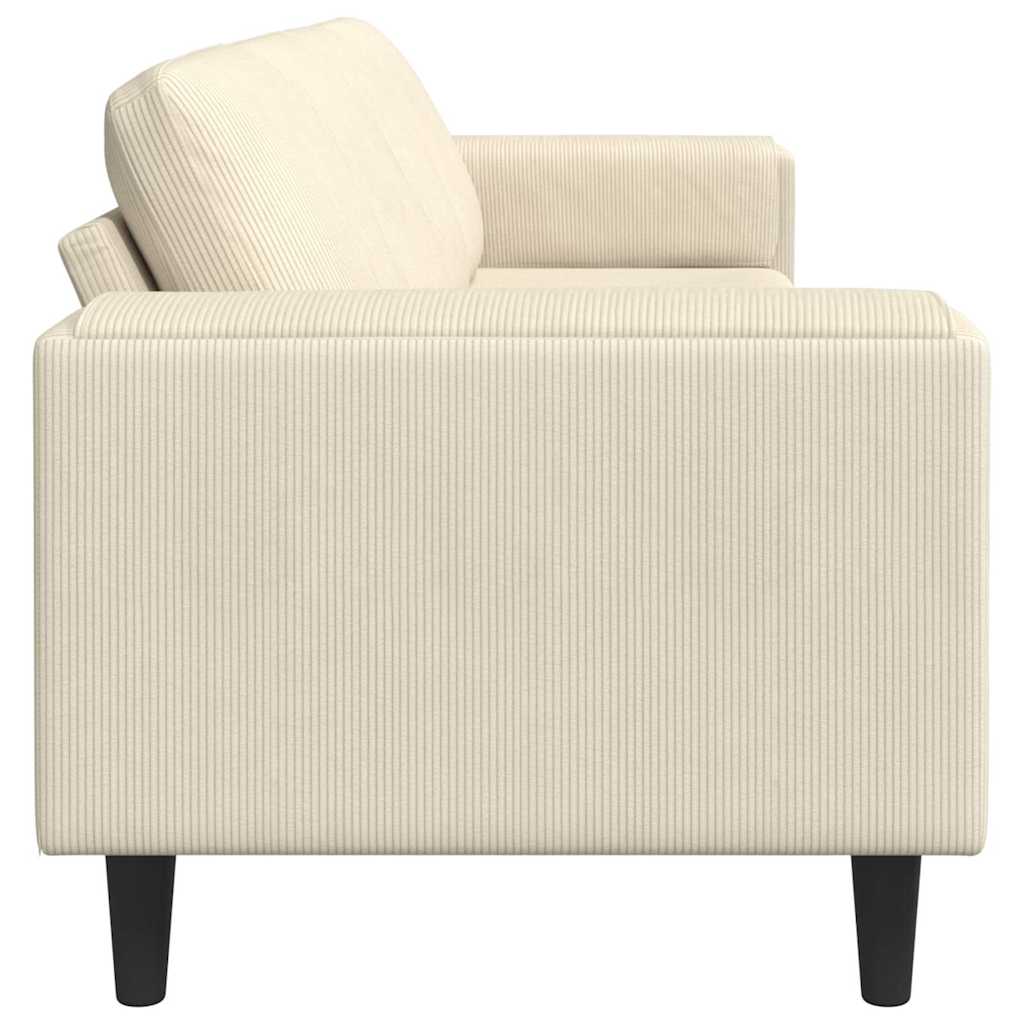 Sofa en tissu avec coussin Crème 208 cm Tissu en velours côtelé - XIOS