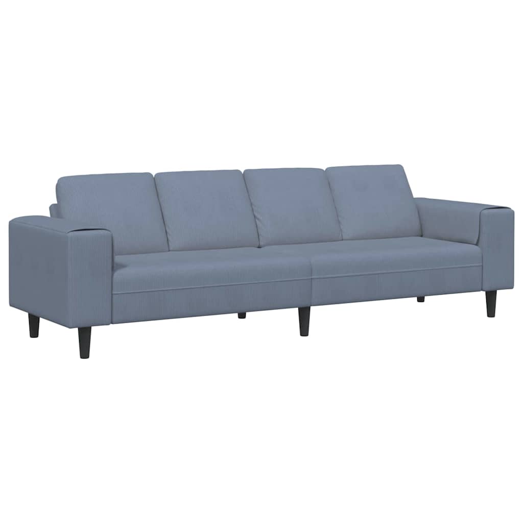 Sofa en tissu avec coussin Bleu 208 cm Tissu en velours côtelé - XIOS