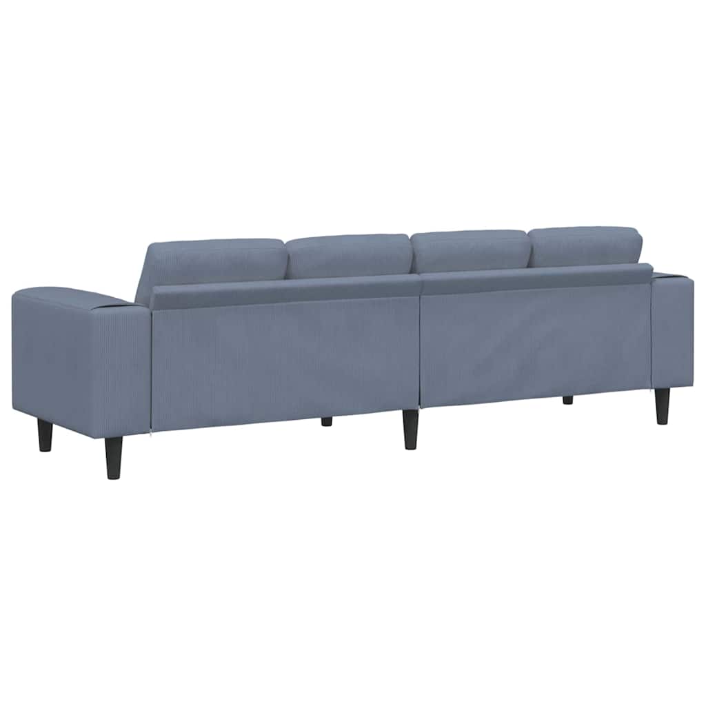 Sofa en tissu avec coussin Bleu 208 cm Tissu en velours côtelé - XIOS