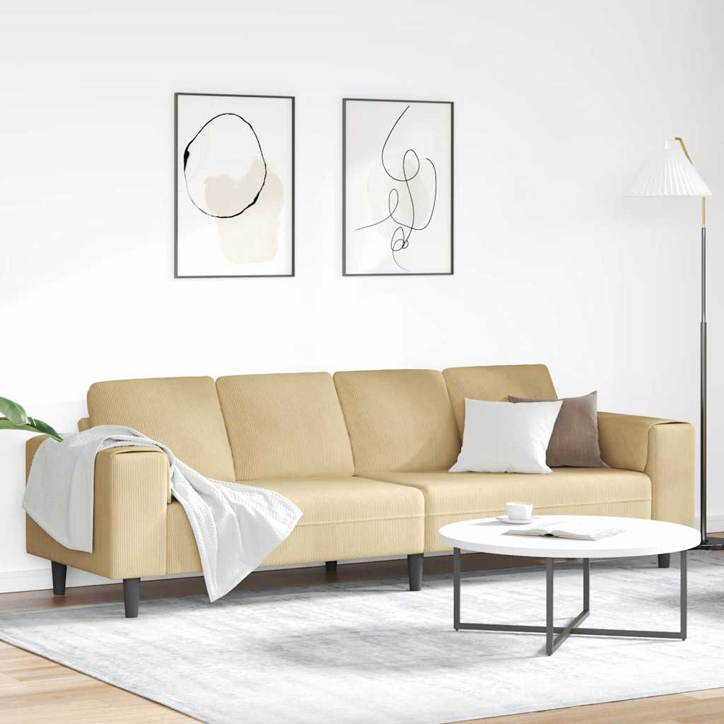 Canapé Vert gris 250 x 77 x 76 cm Tissu en velours côtelé - XIOS