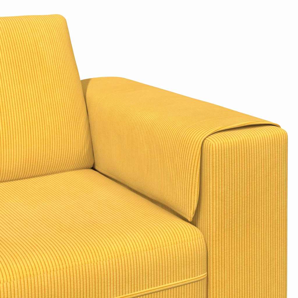 Canapé Jaune clair 250 x 77 x 76 cm Tissu en velours côtelé - XIOS