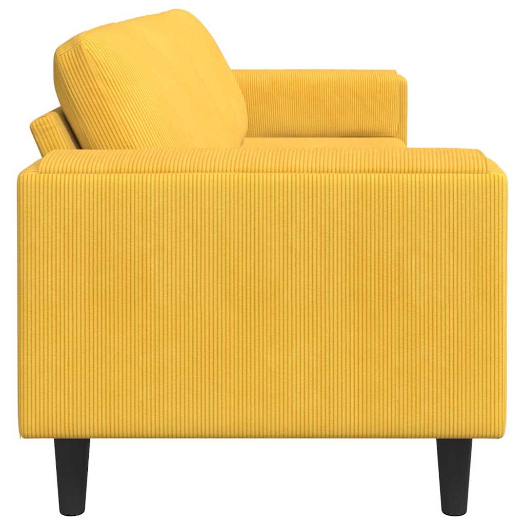 Canapé Jaune clair 250 x 77 x 76 cm Tissu en velours côtelé - XIOS