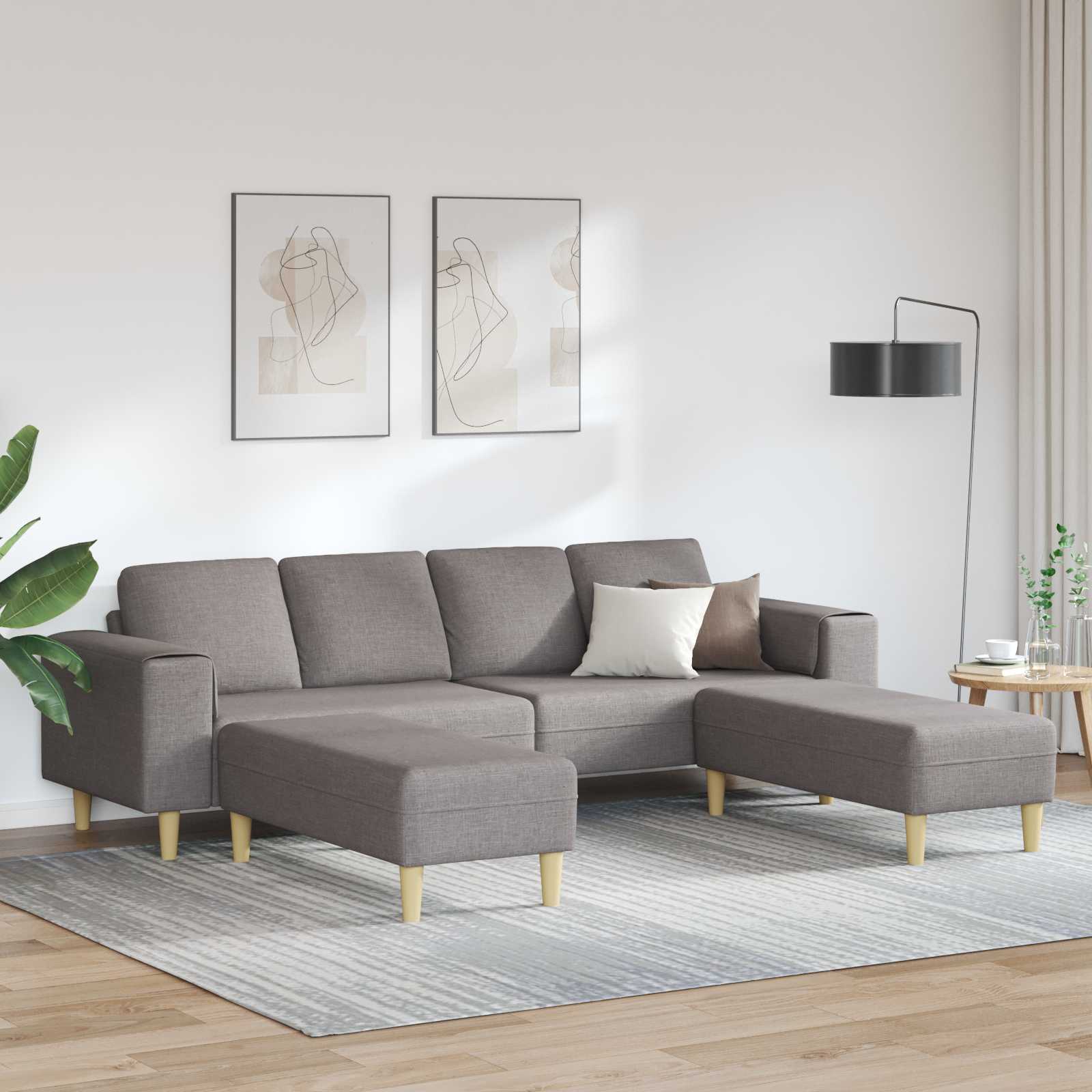 Canapé de salon 3 pc Taupe Polyester