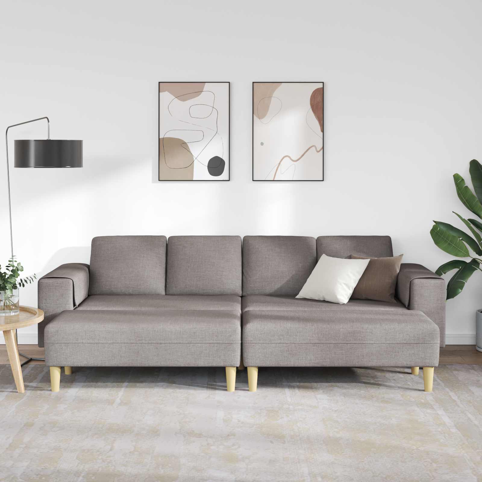 Canapé de salon 3 pcs Taupe Polyester