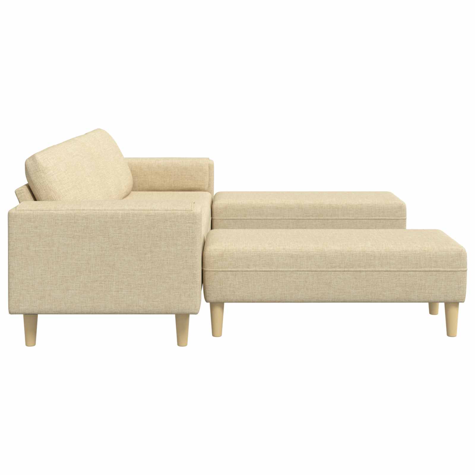 Canapé de salon 3 pcs Crème Polyester