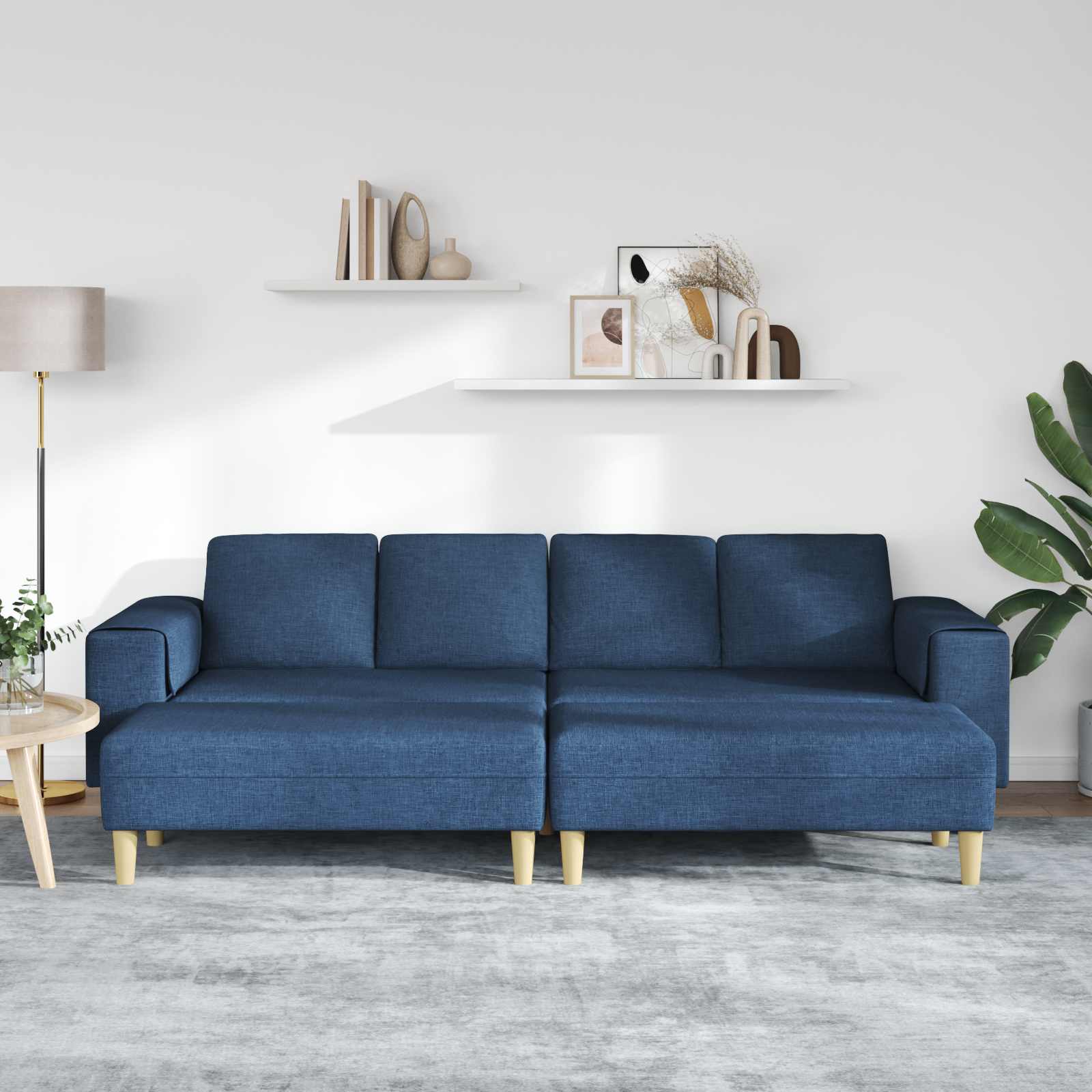 Canapé de salon 3 pc Bleu Polyester