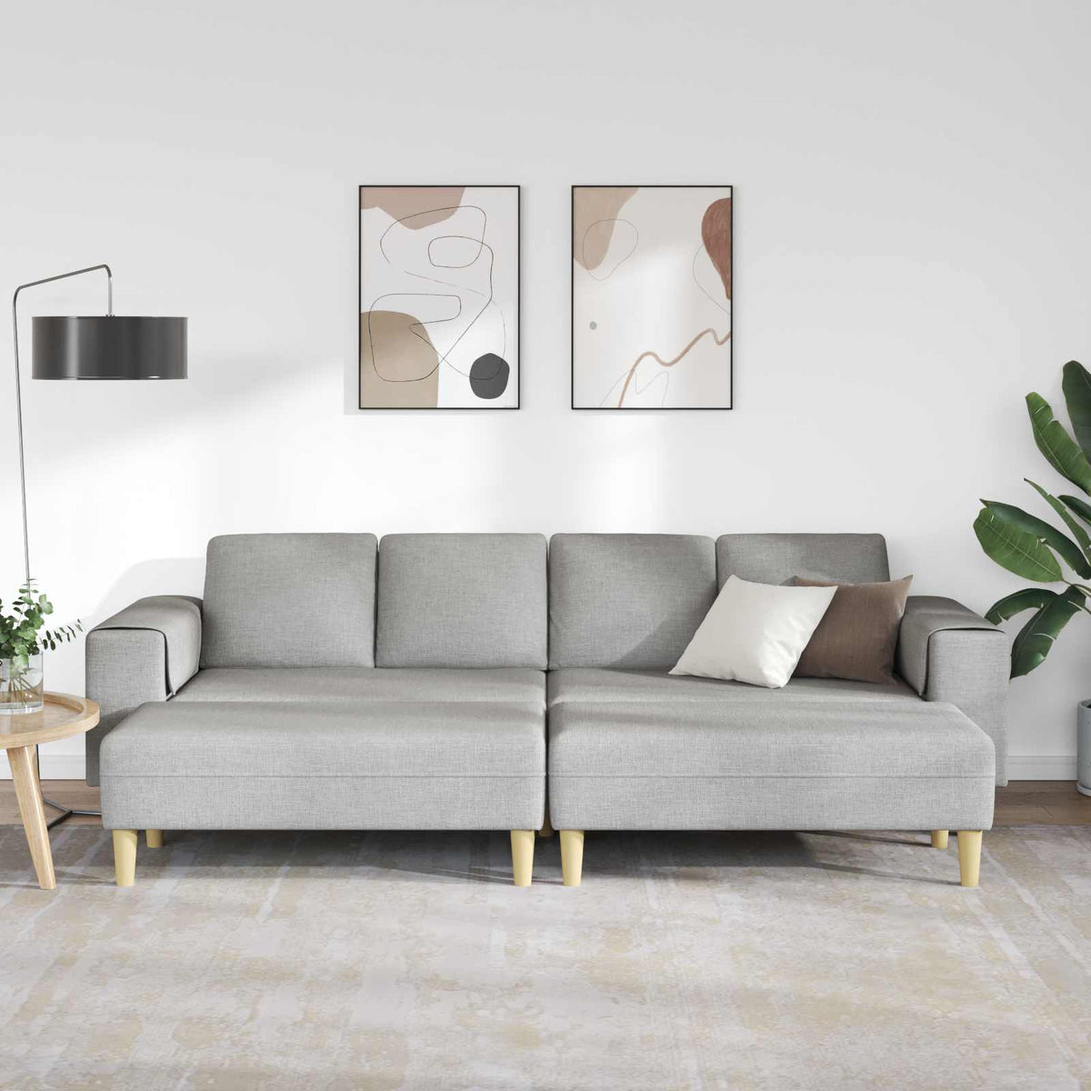 Canapé de salon 3 pc Gris nuage Polyester