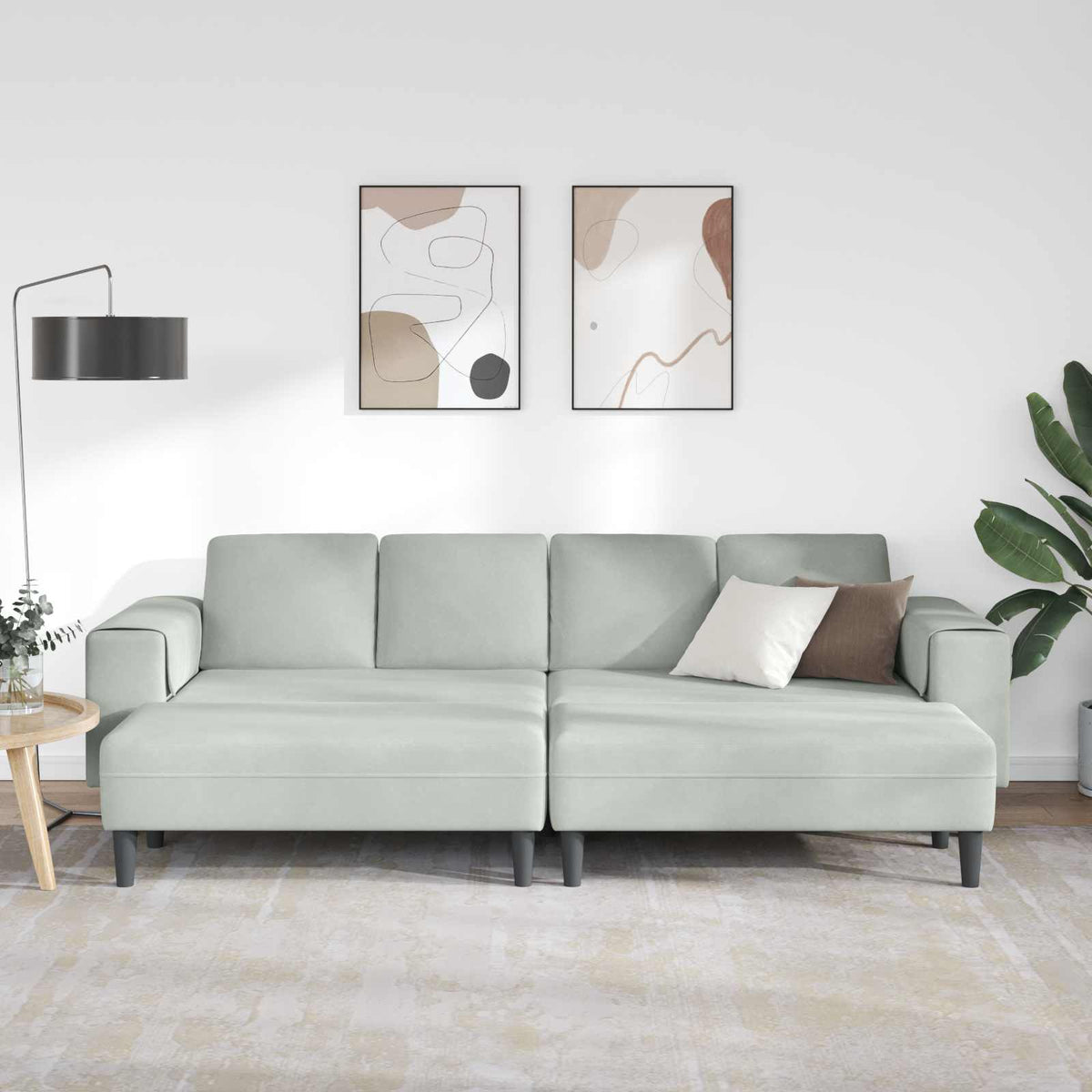 Canapé de salon 3 pc Gris clair