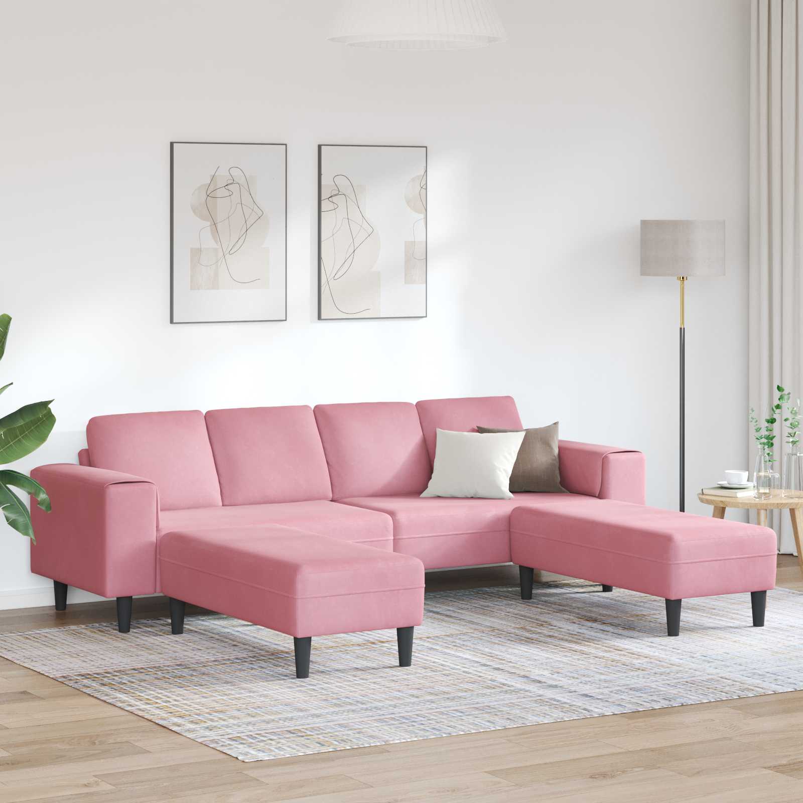 Canapé de salon 3 pc Rose