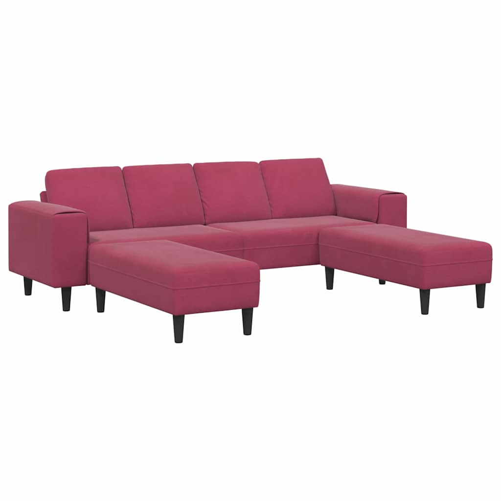 Ensemble de Canapés 3 pcs Rouge bordeaux Velours - XIOS