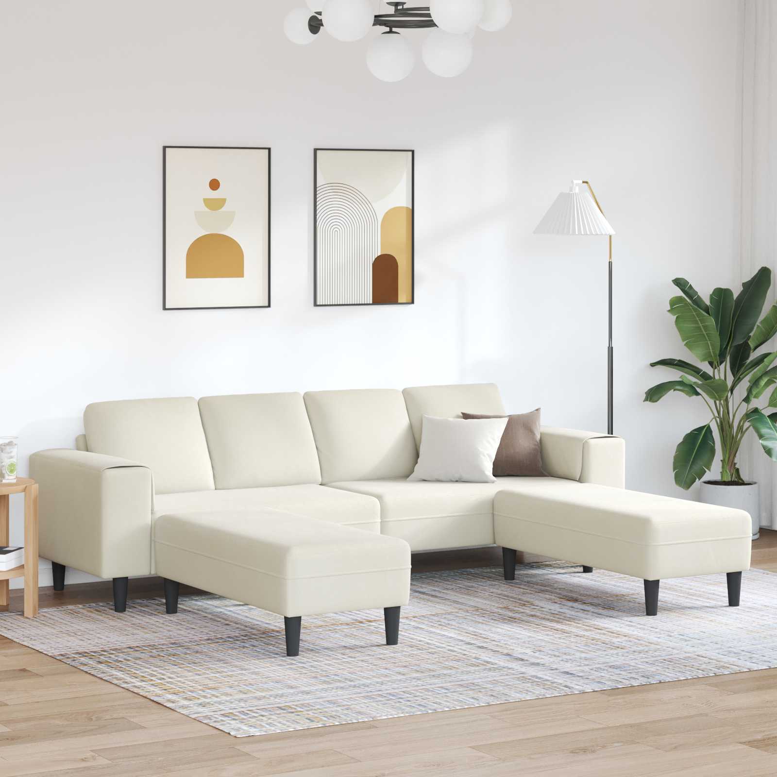 Canapé de salon 3 pcs Crème 250 x 188 x 76 cm - XIOS