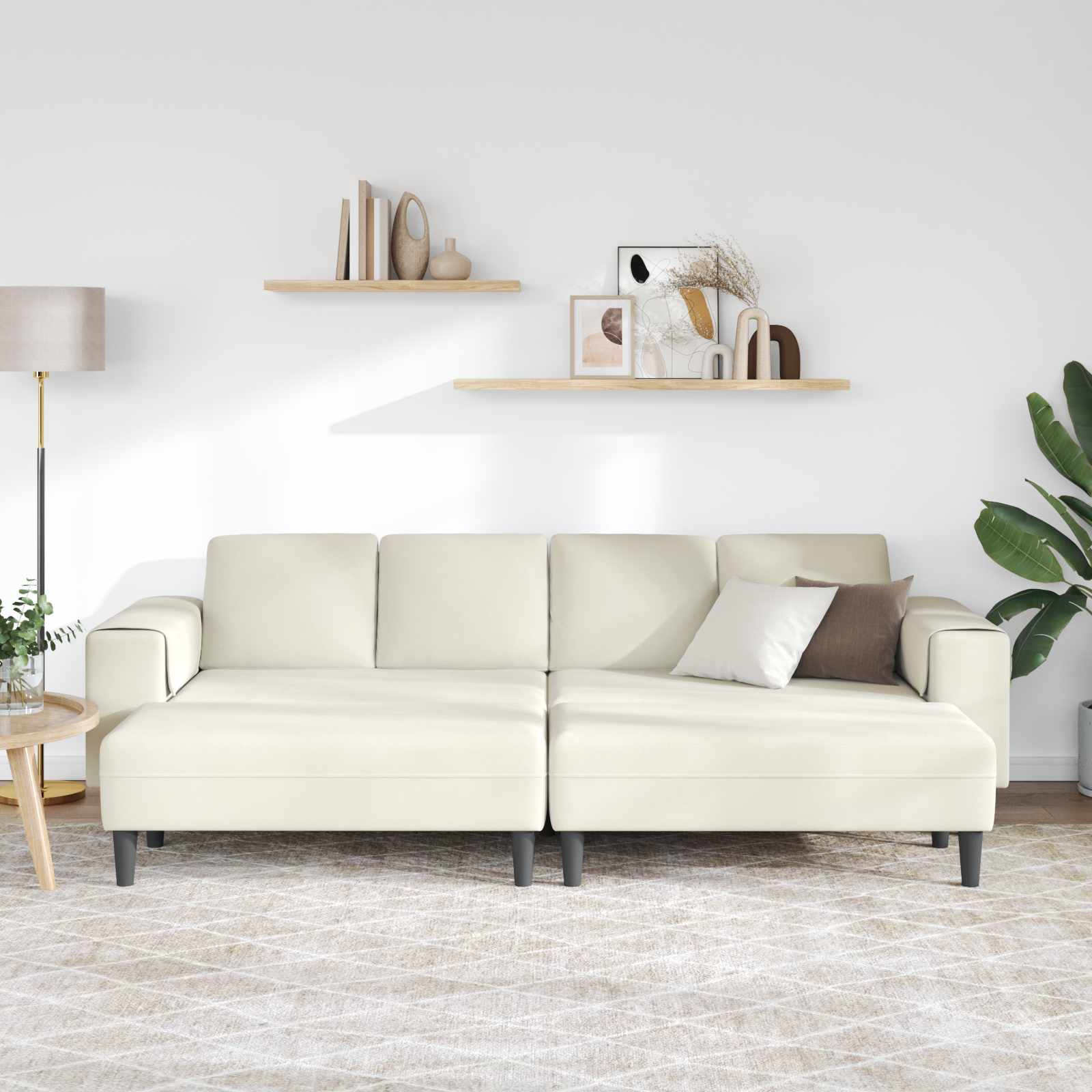 Canapé de salon 3 pcs Crème 250 x 188 x 76 cm - XIOS