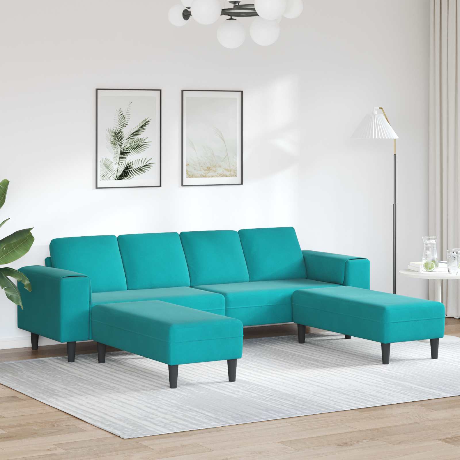 Canapé de salon 3 pc Turquoise