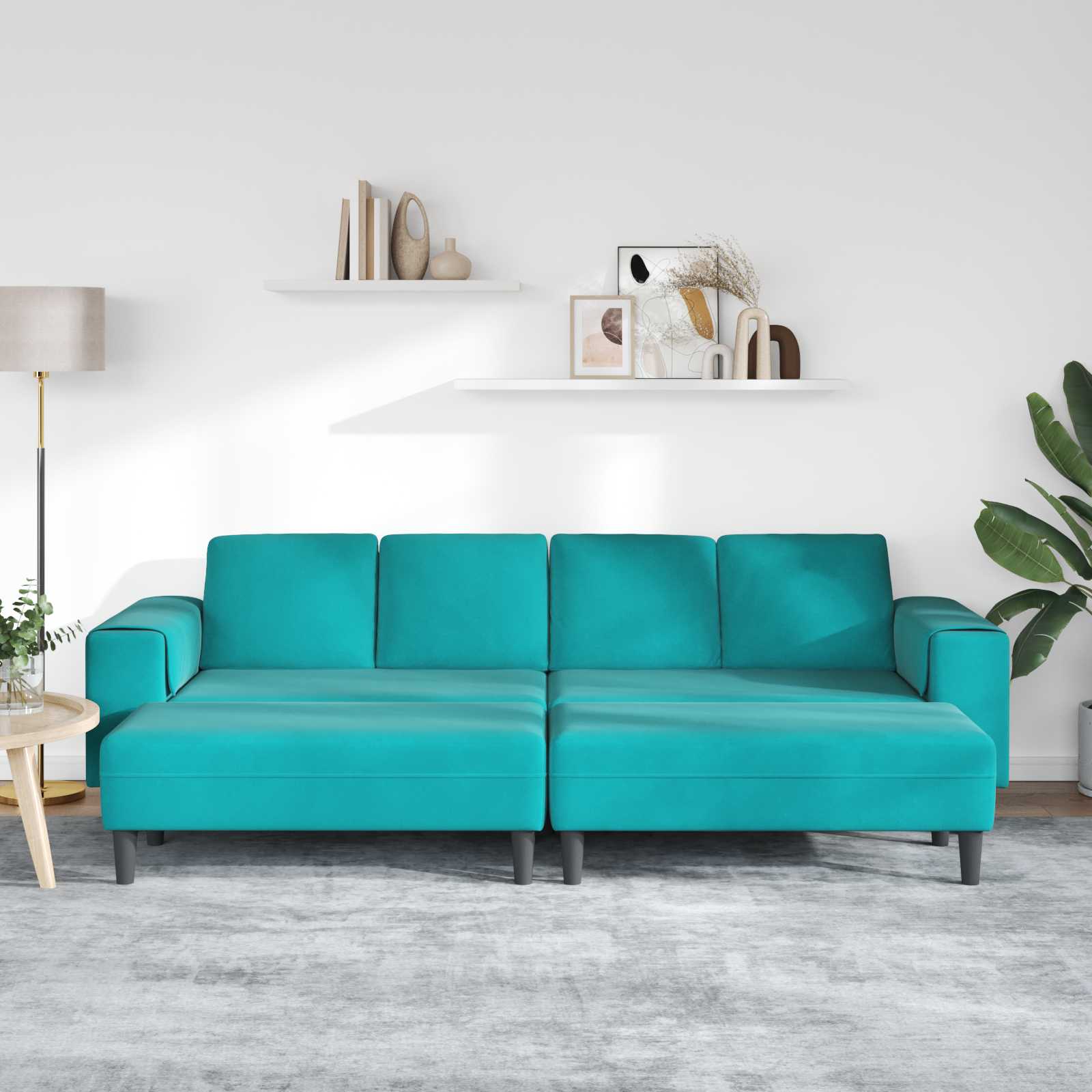 Canapé de salon 3 pcs Turquoise 250 x 188 x 76 cm