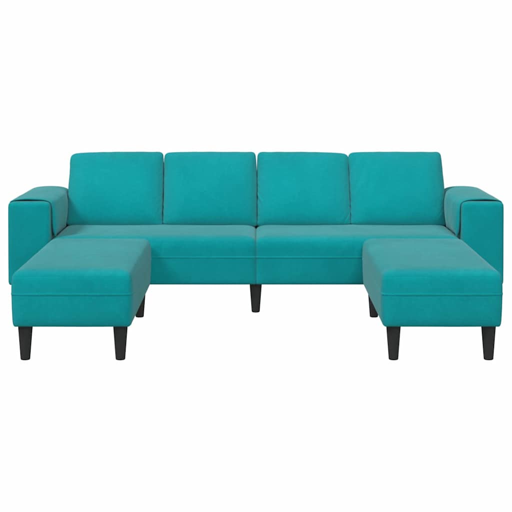 Ensemble de Canapés 3 pcs Turquoise Velours - XIOS