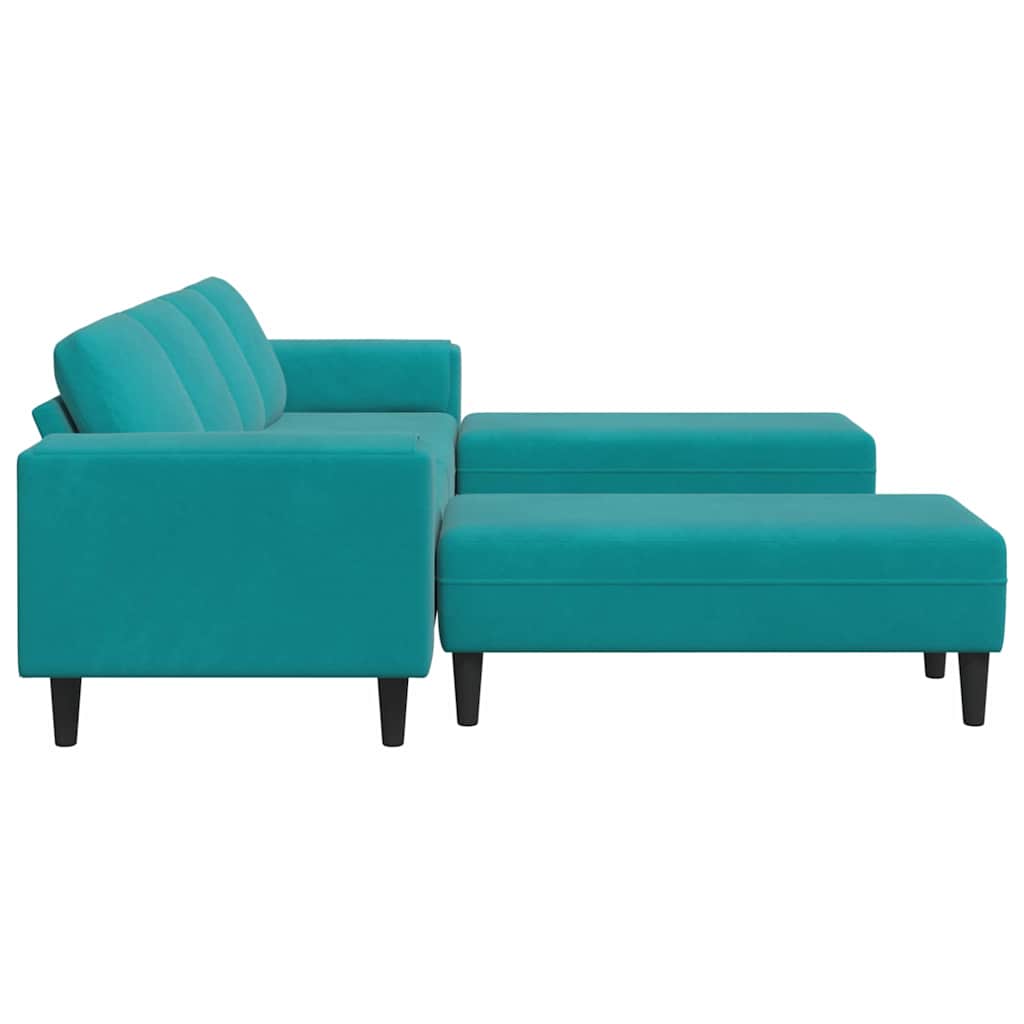 Ensemble de Canapés 3 pcs Turquoise Velours - XIOS