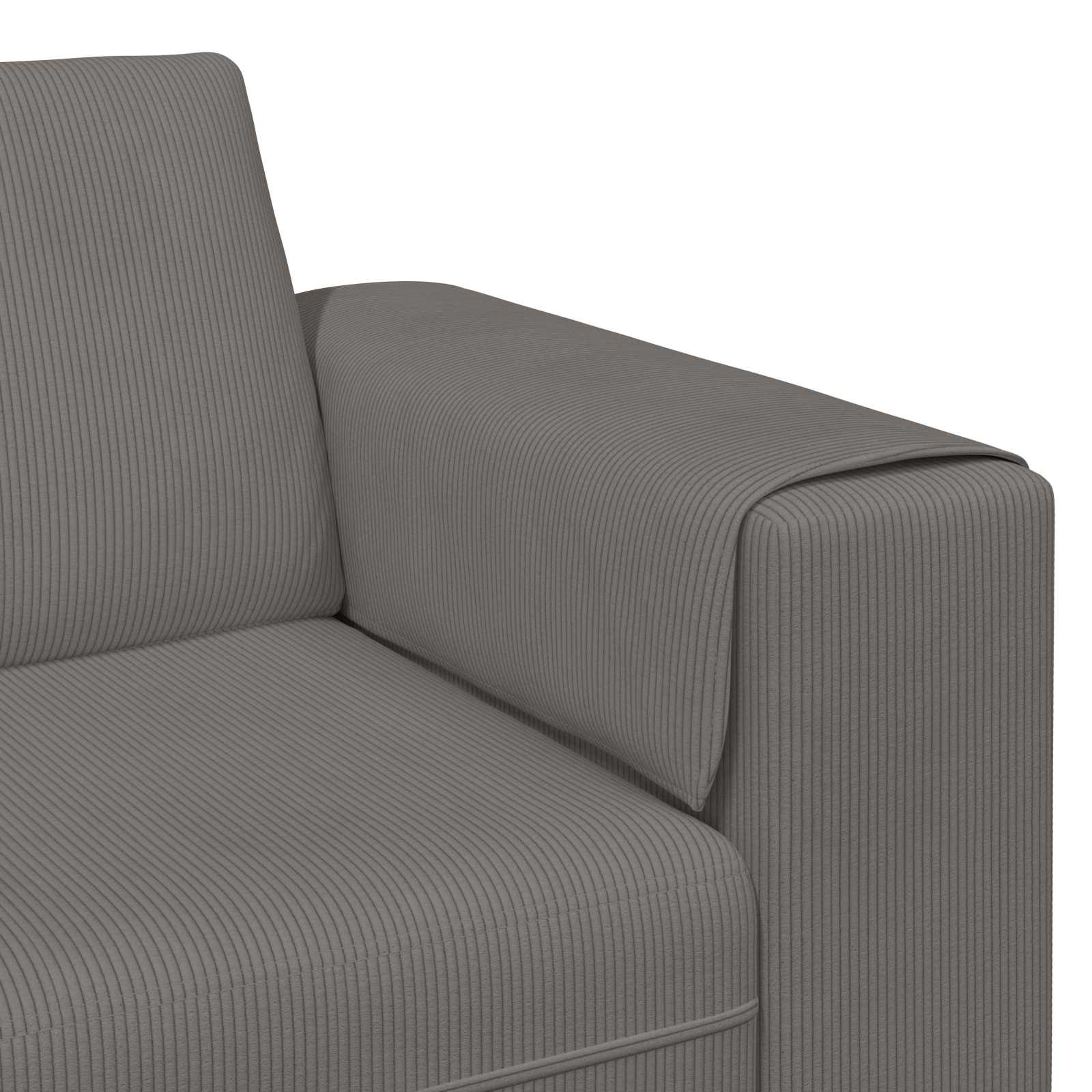 Canapé Gris clair 250 x 188 x 76 cm Tissu en velours côtelé - XIOS